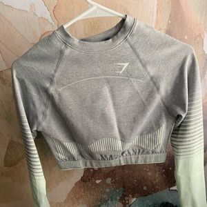 Cropped long sleeve workout top